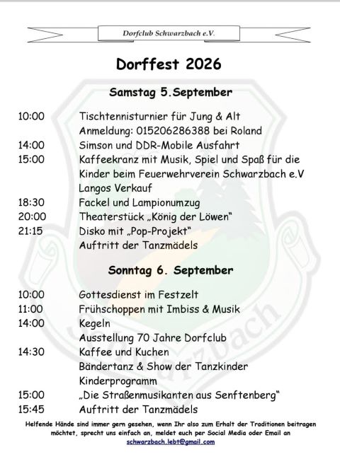 Dorffest Schwarzbach